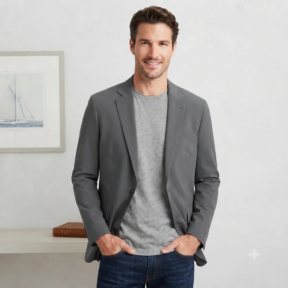 NEW Vineyard Vines OTG Lightweight On-The-Go Blazer Dark Night Grey 38R Travel